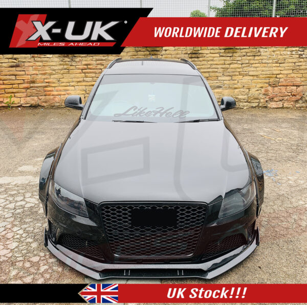 Audi RS4 2008-2012 B8 front splitter lip black FRP finish