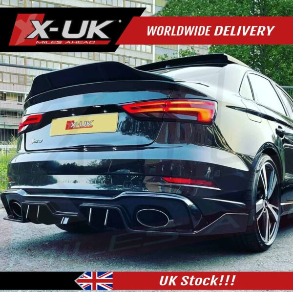 Audi RS3 8V Saloon Rear Diffuser Valance FRP 2016-2020