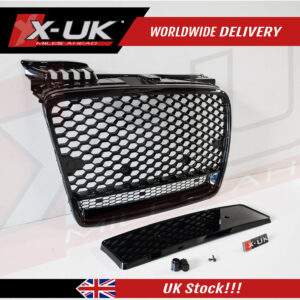RS4 style front grill gloss black for Audi A4 B7 2004-2008
