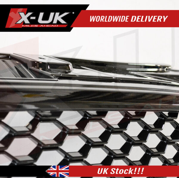 RS4 style front grill gloss black for Audi A4 B7 2004-2008