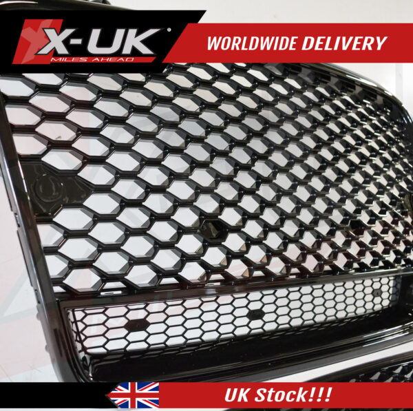 RS4 style front grill gloss black for Audi A4 B7 2004-2008