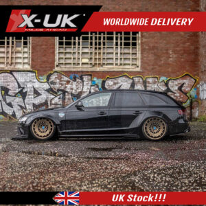 Audi A4 S4 RS4 2008-2012 B8 black FRP lip kit extension splitter side skirts