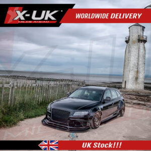 Audi A4 S4 RS4 2008-2012 B8 black FRP lip kit extension splitter side skirts