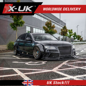 Audi A4 S4 RS4 2008-2012 B8 black FRP lip kit extension splitter side skirts