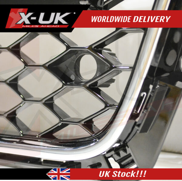 RS4 style front grill for Audi A4 S4 2008-2012 B8 black with chrome surround