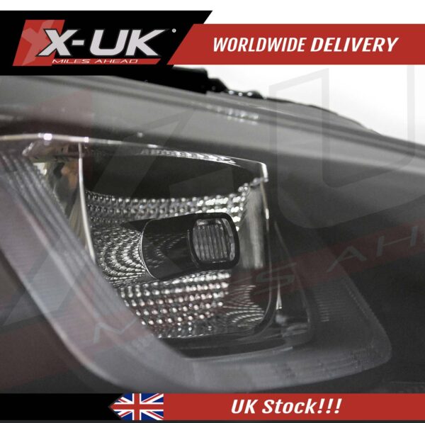 VW Golf 7 3D headlights headlamps flowing sequential turning lights red stripes (RHD)