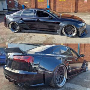 Car Wide Body Kit Door FRP Body kits Cover Front Lip Rear Fender Trunk  Spoiler For BMW E46 Sedan