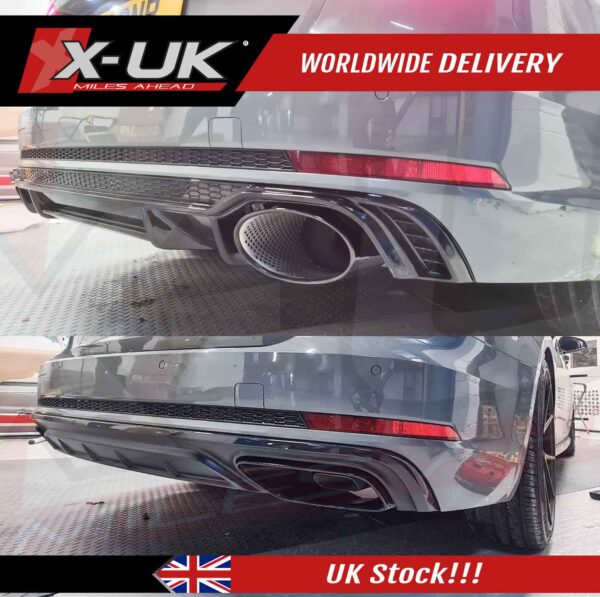 Audi A4 S4 B9 2015-2019 to RS4 style black edition rear diffuser valance