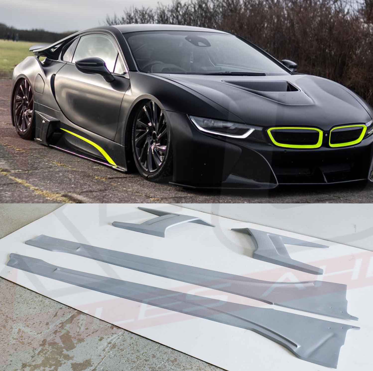 BMW I8 body kit 2014-2019 front lip side skirts rear diffuser spoiler
