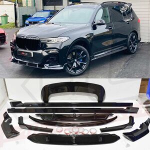 BMW X7 2019-2020 G07 body kit carbon fiber look front splitter diffuser side skirts spoilers