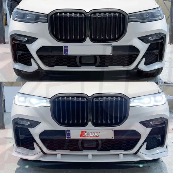 BMW X7 2019-2020 G07 body kit carbon fiber look front splitter diffuser side skirts spoilers