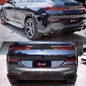BMW X6 2019-2020 G06 body kit carbon fiber look front splitter diffuser side skirts