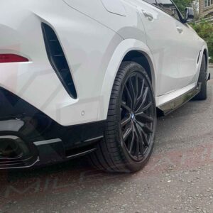 BMW X6 2019-2020 G06 body kit gloss black front splitter diffuser side skirts