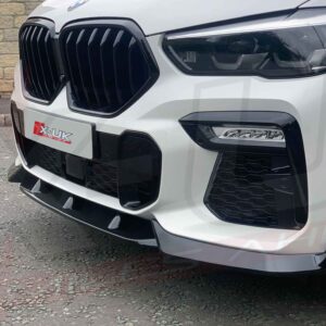 BMW X6 2019-2020 G06 body kit gloss black front splitter diffuser side skirts