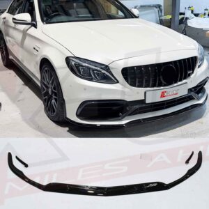 Mercedes C63 AMG edition one style gloss black front splitter lip