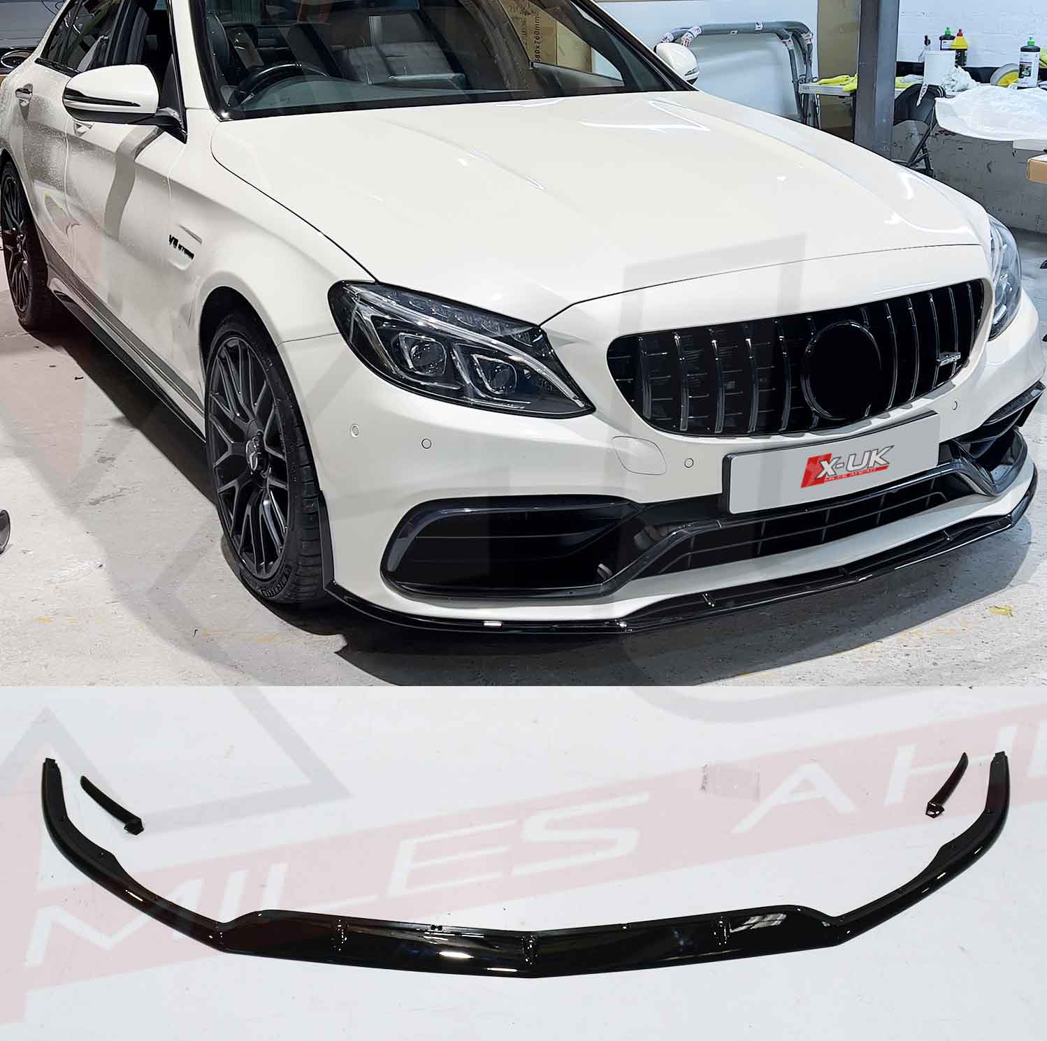 FOR 15-21 MERCEDES BENZ W205 C63 AMG GLOSS BLK EDITION 1 STYLE FRONT BUMPER  LIP