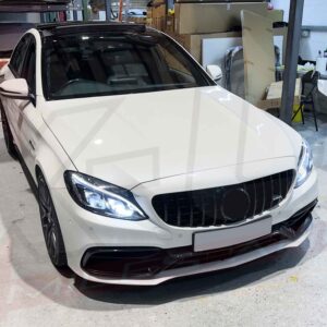 Mercedes C63 AMG edition one style gloss black front splitter lip