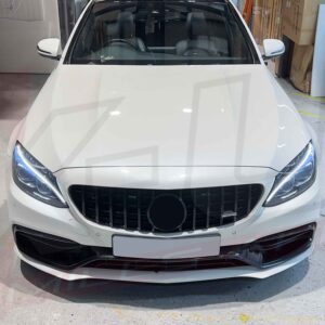 Mercedes C63 AMG edition one style gloss black front splitter lip