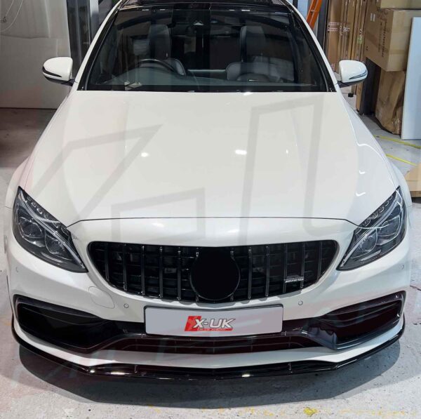 Mercedes C63 AMG edition one style gloss black front splitter lip