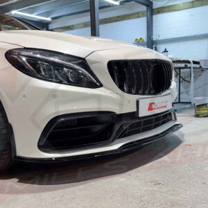 FOR 15-21 MERCEDES BENZ W205 C63 AMG GLOSS BLK EDITION 1 STYLE FRONT BUMPER  LIP