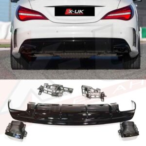 Mercedes CLA 260 C117 W117 to CLA 45 2013-2018 gloss black rear diffuser