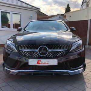 Mercedes C-Class C205 W205 AMG Sport C43 2013-2017 gloss black front splitter lip