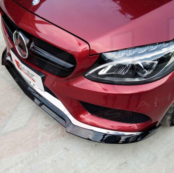 Mercedes C-Class C205 W205 AMG Sport C43 2013-2017 gloss black front splitter lip