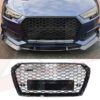 Audi A4 S4 2016-2019 B9 to RS4 style honeycomb mesh grill gloss black