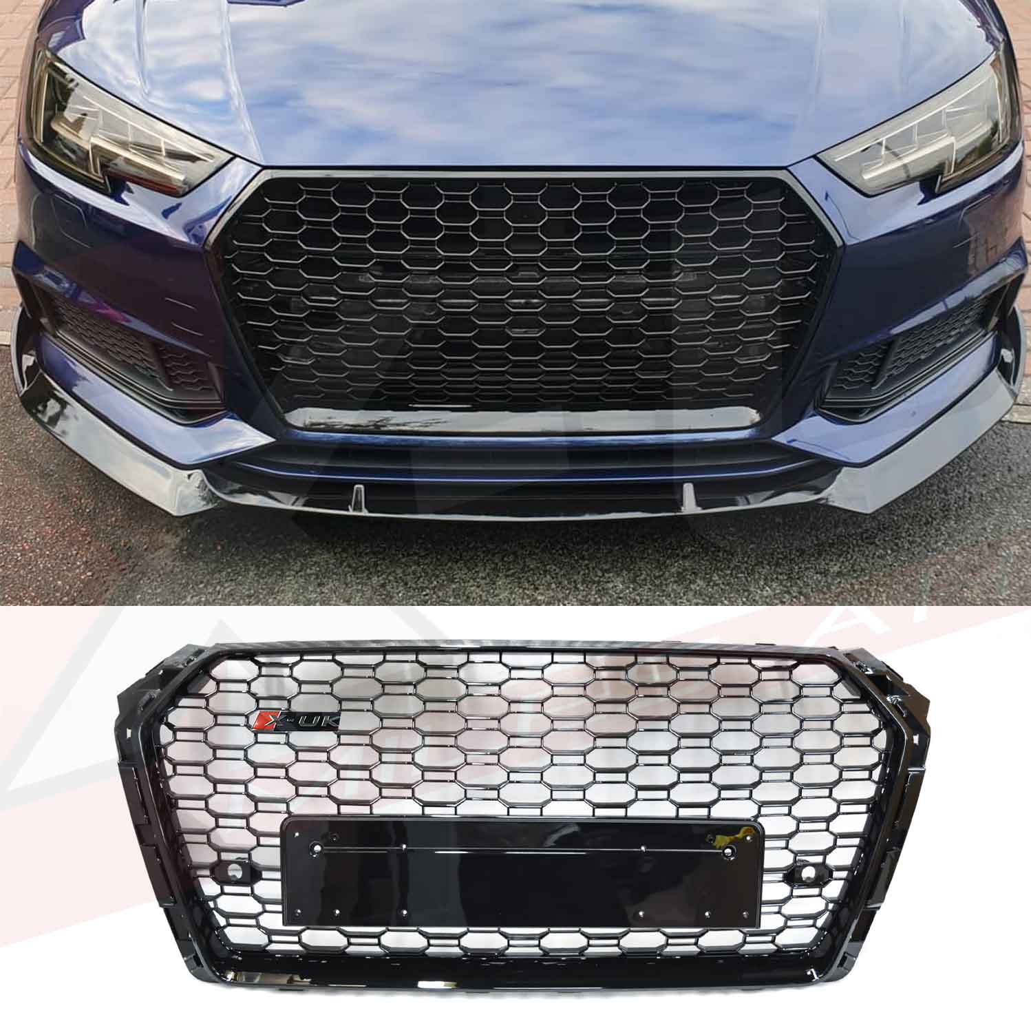 Tweet humor Verdienen Audi A4 S4 2016-2019 B9 to RS4 style honeycomb mesh grill gloss black