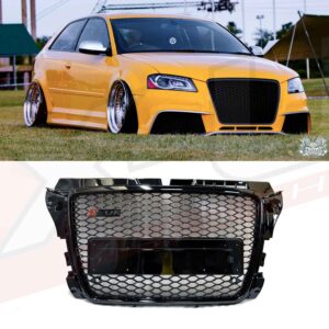 Audi A3 S3 8P 2009-2012 to RS3 style honeycomb mesh grill gloss black