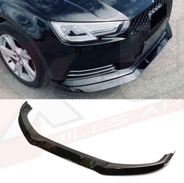 Audi A4 B9 2016-2019 SE NON S-LINE gloss black front splitter lip for Saloon Avant