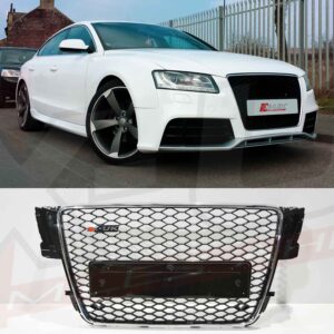 Audi a5 S5 2007-2012 to rs5 style black and chrome honeycomb mesh grill cover