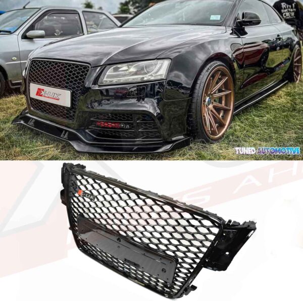 Audi A5 S5 2007-2012 B8 to RS5 style honeycomb mesh grill gloss black