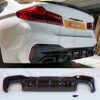 BMW 5 Series 2017-2019 G30 M5 style gloss black rear diffuser valance