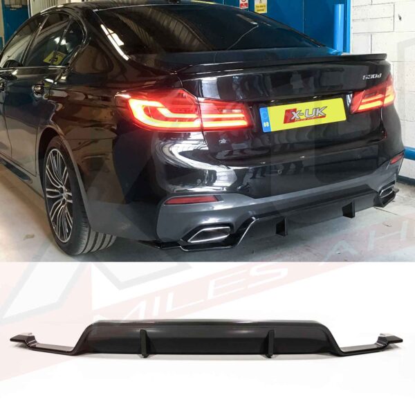 BMW 5 Series G30 G31 G38 M Performance 3D style rear bumper diffuser valance