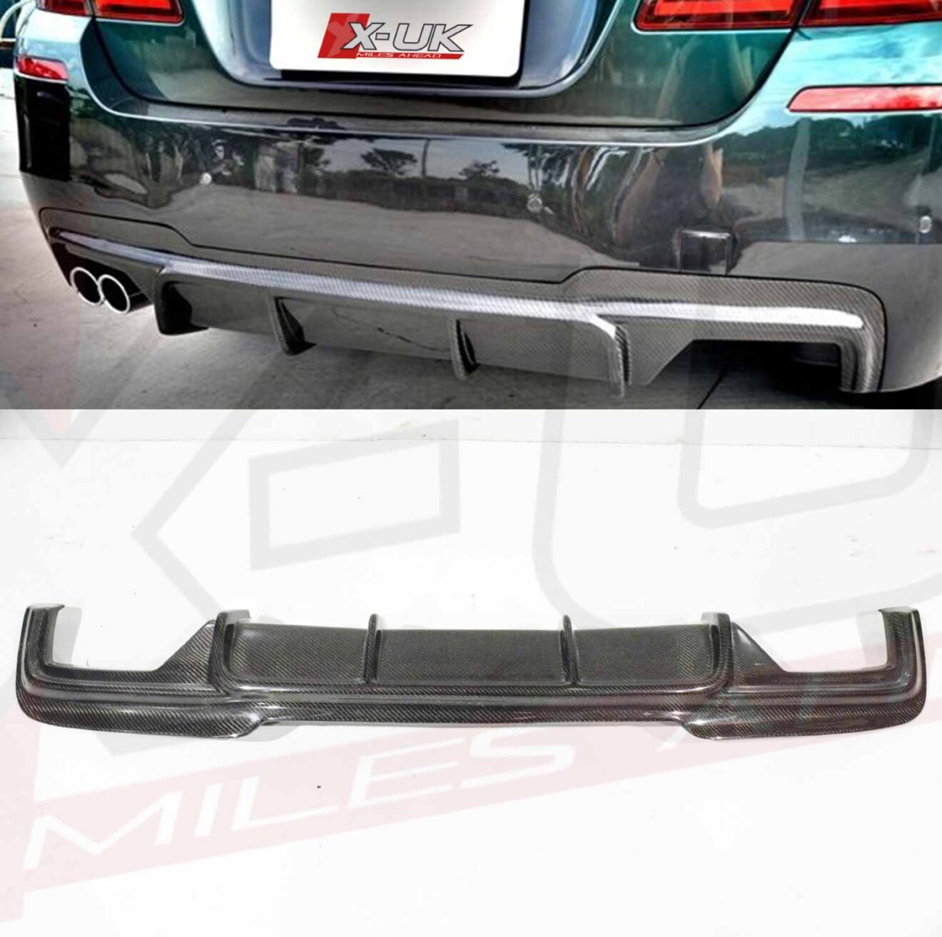 BMW 5 Series F10 F11 M - Sport Vorsteiner style carbon fiber rear diffuser
