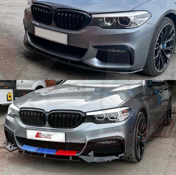 BMW G30 2017-2019 M5 style competition gloss black front splitter lip to fit M Sport