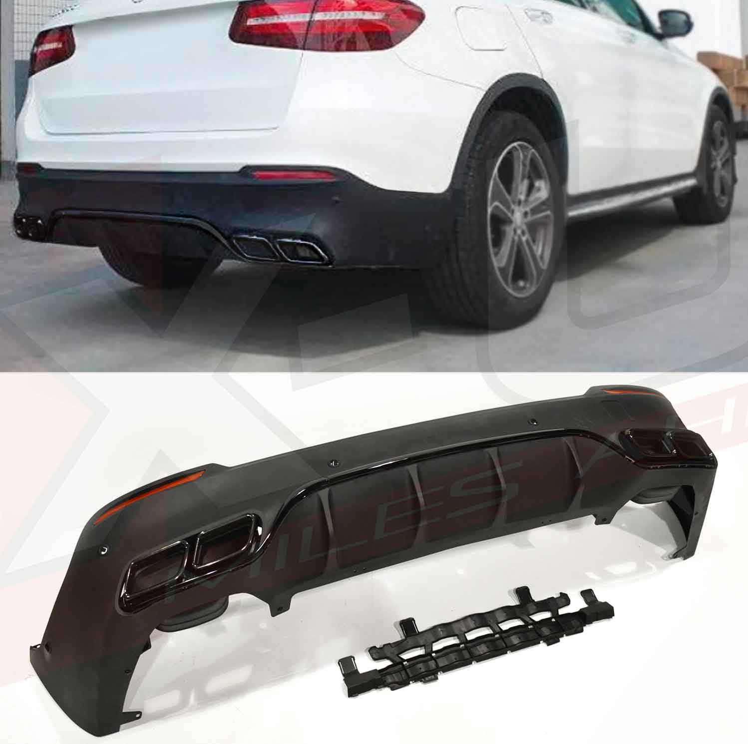 Mercedes GLC W253 Spoiler Gloss Black Performance Style – Carbon Accents