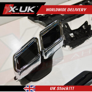 Mercedes E-Class W212 2012-2016 AMG rear diffuser black edition with chrome tips