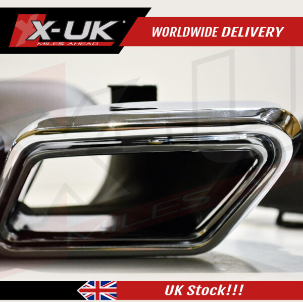 Mercedes E-Class W212 2012-2016 AMG rear diffuser black edition with chrome tips