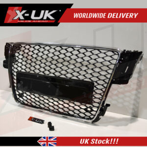 RS5 style front grill gloss black with chrome surround Audi A5 / S5 2007-2012