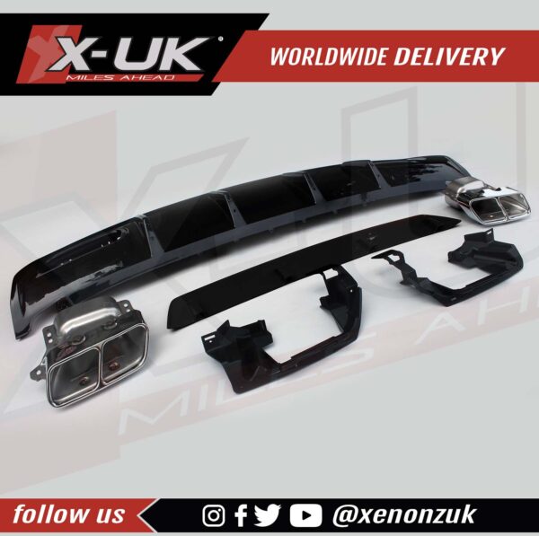 Mercedes W176 A-Class rear diffuser valance AMG style gloss black