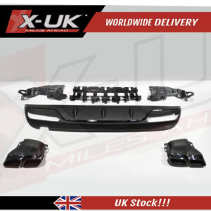 Mercedes C-Class W205 2015-2018 AMG line 4 door rear diffuser black C63 style