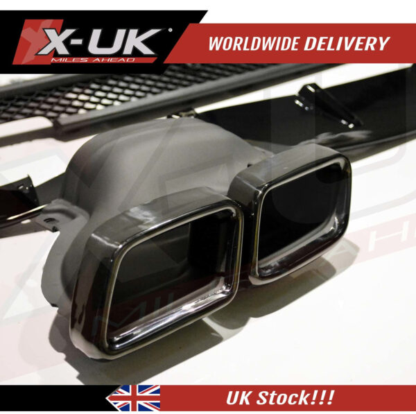 Mercedes C-Class W205 2015-2018 AMG line 4 door rear diffuser black C63 style