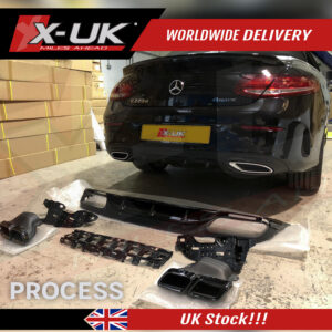 C63 edition one style rear diffuser to fit Mercedes C-Class C205 AMG Sport coupe