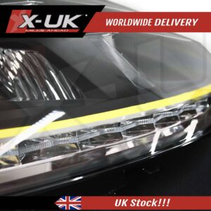 VW Golf 7 3D (RHD) headlights headlamps flowing sequential turning lights yellow stripes