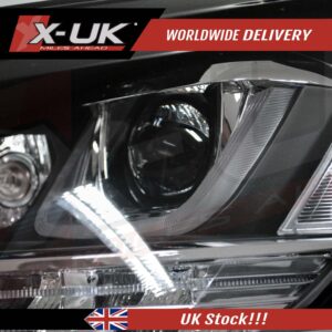 VW Golf 7 3D (RHD) Headlights Headlamps flowing sequential turning lights (Chrome stripes)