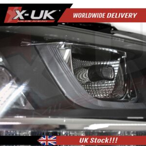 VW Golf 7 3D (RHD) Headlights Headlamps flowing sequential turning lights (Chrome stripes)