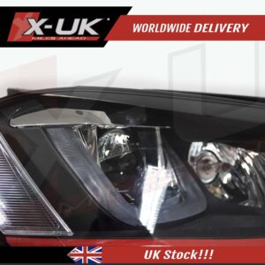 VW Golf 7 3D Headlights Headlamps flowing sequential turning lights red stripes (LHD)