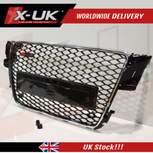 RS5 style front grill gloss black with chrome surround Audi A5 / S5 2007-2012
